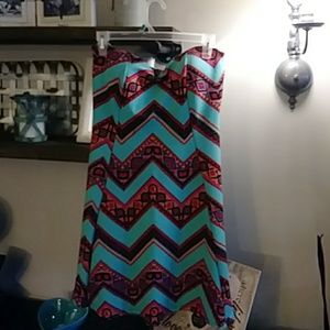 Strapless aztec dress